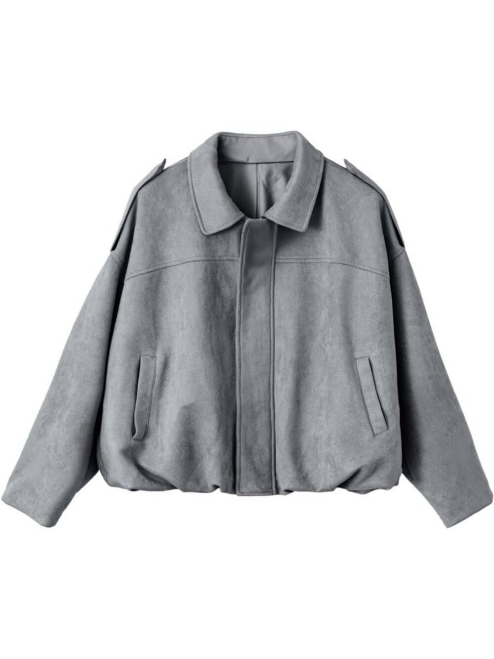 Chic Faux Suede Cropped Bomber Jacket for Women - Stylish Fall Outfit Essential